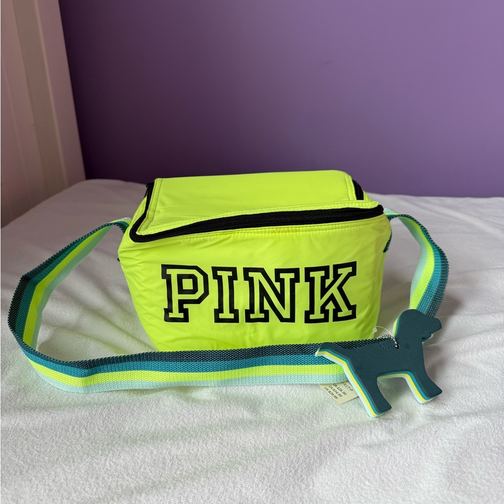 PINK Victoria's Secret Neon Green Lunch Bag